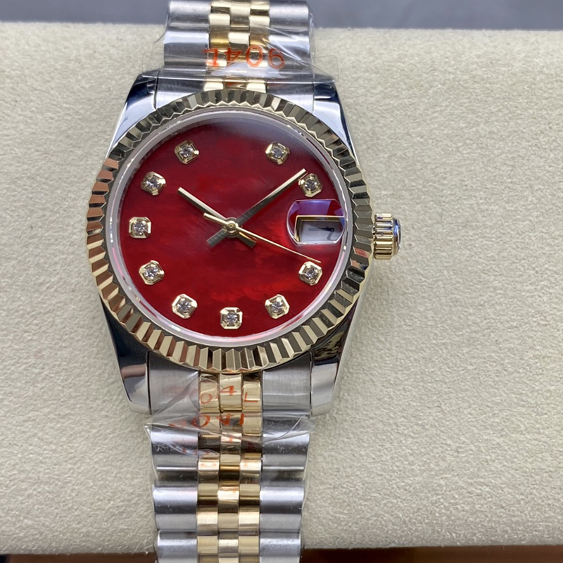 Red Face Day Just Designer Men's Watch 41mm 36mm 31mm Couple's Watch High Quality Automatic Movement Women's Luxury Diamond Inlaid Waterproof Watch