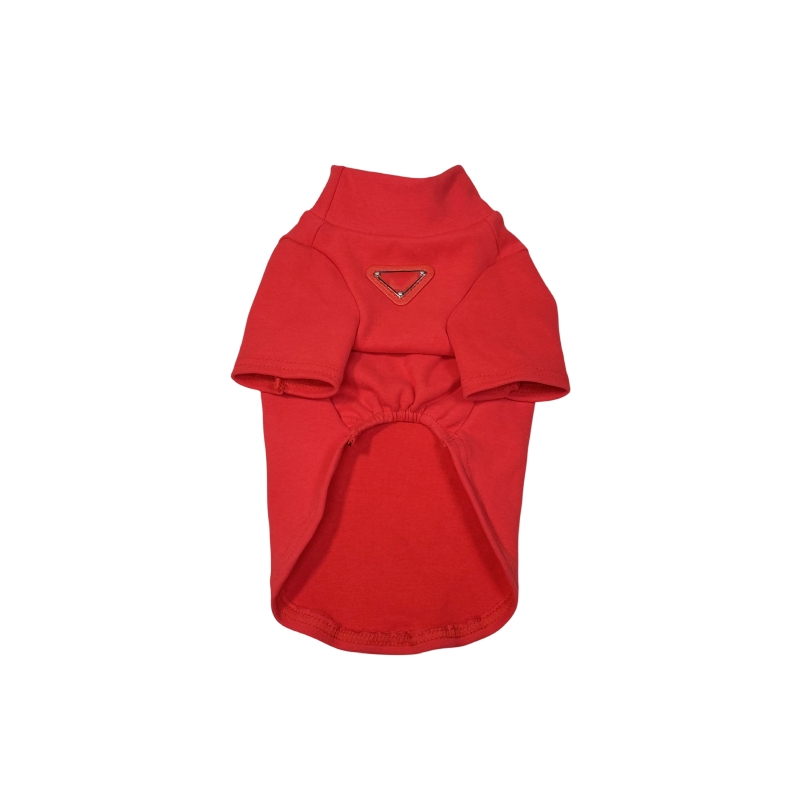 free shipping Designer Dog Clothes Pets Pullover with ic Triangle Decoration Breathable Cotton Solid Color Summer Cat Shirt for Allergy White A932
