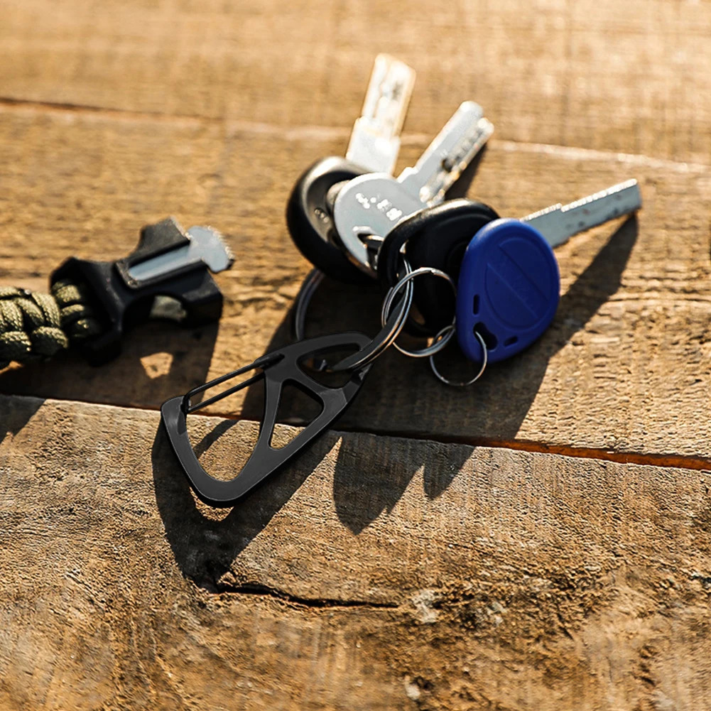 Keychain Carabiner Ring Key Holder Men Gift Travelling Easy Carrying Stainless Steel Climbing Hook Portable Parts y250611