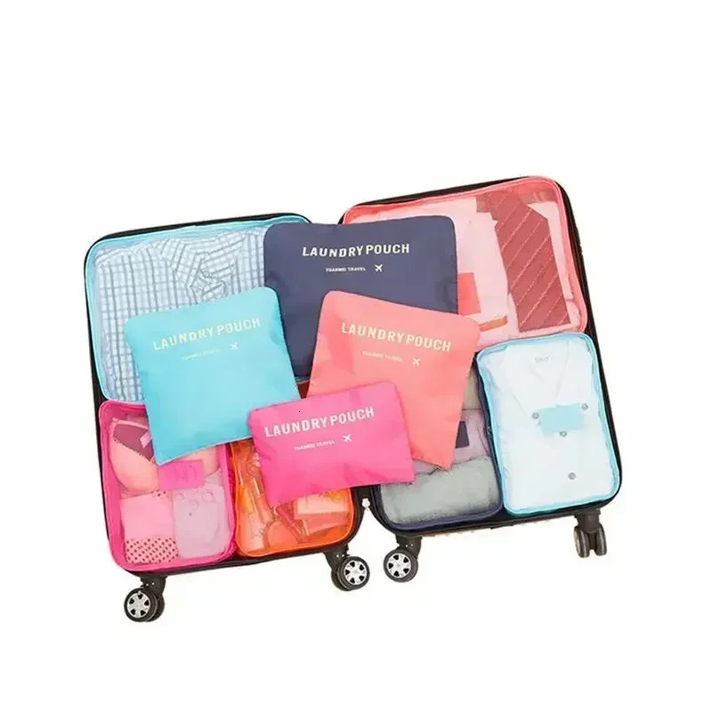 6pcs Set Travel Storage Bags Suitcase Packing Cases Portable Luggage Organizer Clothes Shoe Foldable 250612
