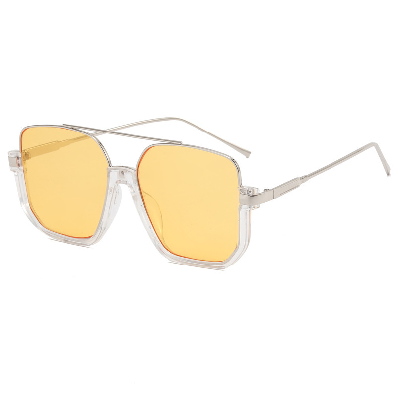 Large Frame Square Brown Sunglasses Flattering for Round Faces Thin Frame Influencer Street Style Versatile UV Protection Luxury Eyewear for Women