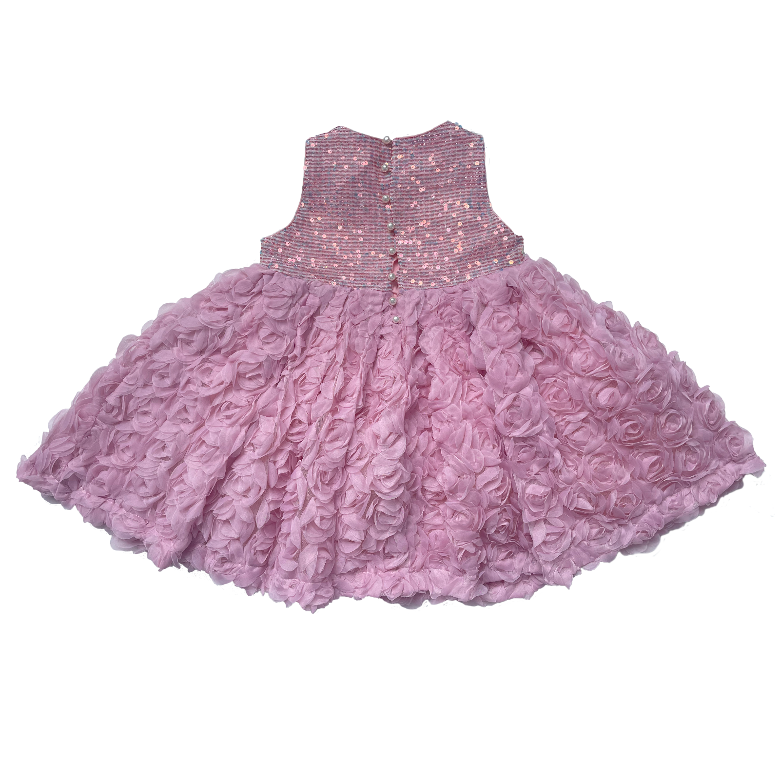 Girl's sequined rose dress formal dress birthday party dress casual fashion Summer casual dress