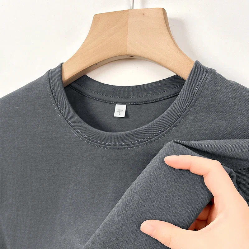 2025 Mens Korean Casual Cotton Short Sleeved Round Neck Tshirt Summer Fashionable and Comfortable Versatile Top 250616