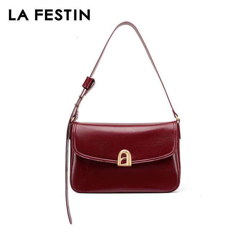 LA FESTIN Women's Bag 2024 Trend Ladies Shoulder Crossbody Large Capacity Leather Fashion Messenger Bag A-Line Door