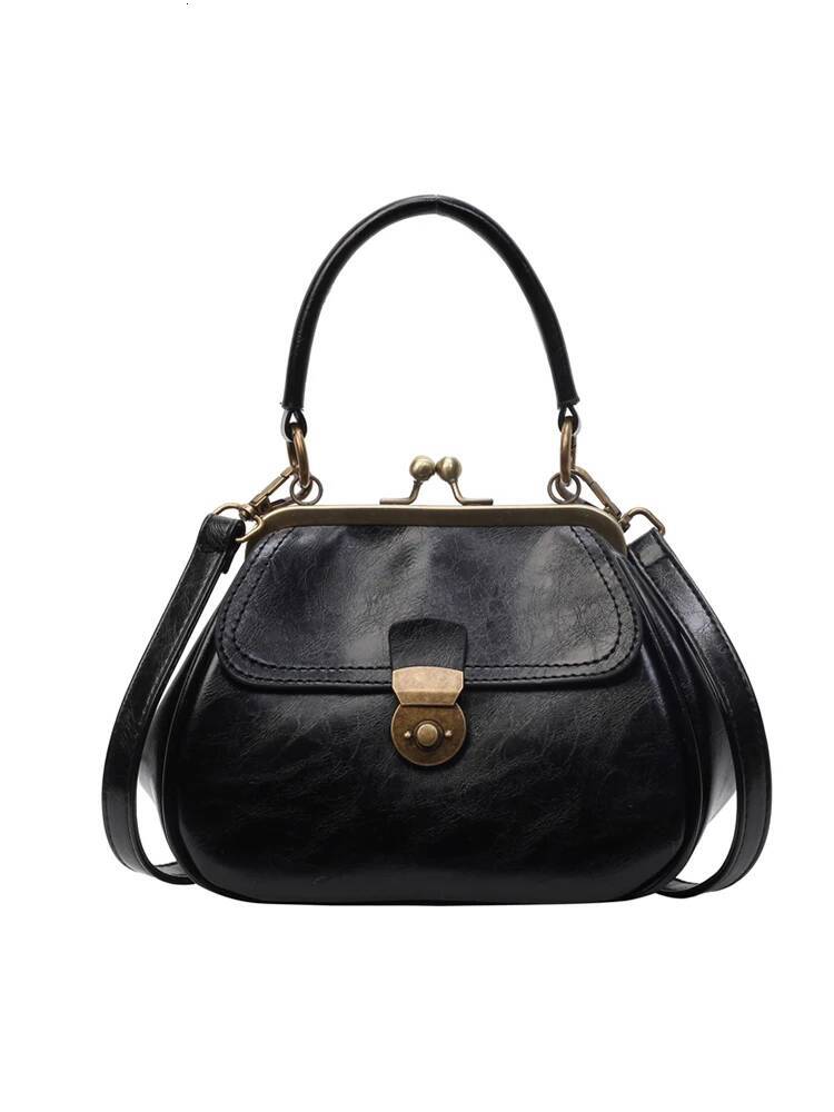 DHSM Women's New High Quality Texture Crossbody Bag Autumn Winter Retro Versatile Single Shoulder Fashion Trend PU Solid Handbag