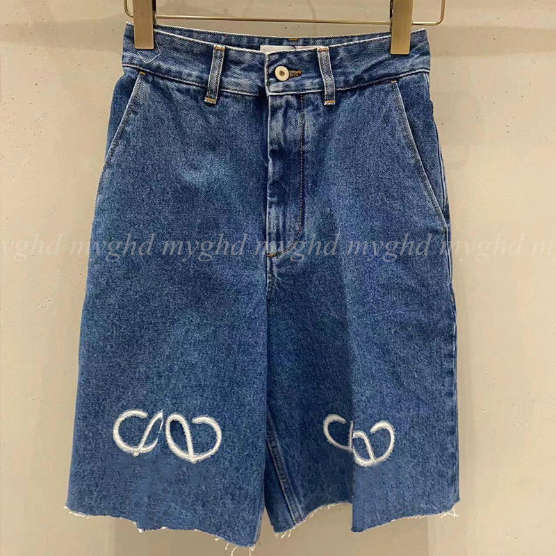 Women Jeans Denim Pants Middle Pants Embroidered/Hallow-Out Cutting Pattern Casual Pants