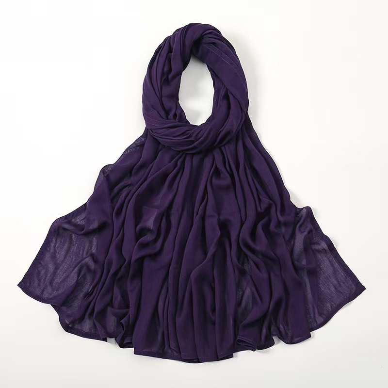 T1018 autumn and winter new hot selling popular Malay Indonesian cotton headscarf wide edge breathable modal solid color scarf