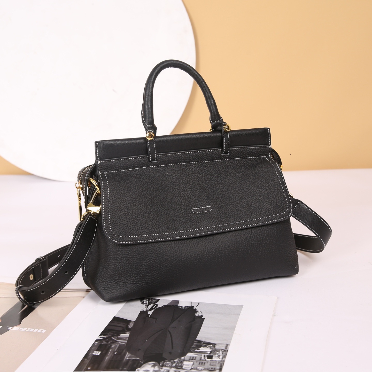 Free Shipping Designer Bags Top Layer Cowhide Women's Handbag Luxury 2025 New Genuine Leather Crossbody Messenger Bag Commuter Large Capacity Sho