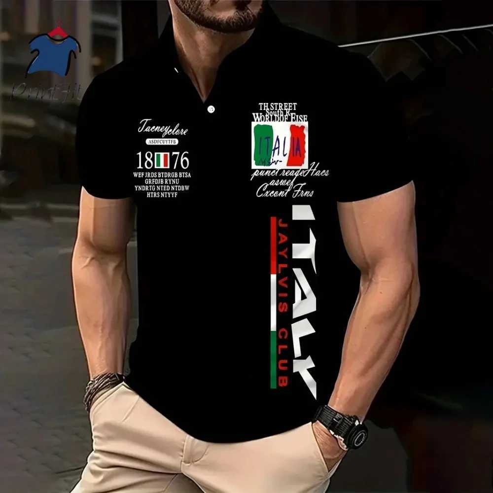 Summer New Fashion Mens Polo Shirt 3D Printed Italy Graphic Short Sleeve Casual Button-Down Tops Oversized Male Golf T-Shirt X250620