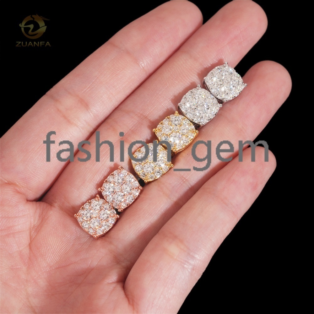 Fine Jewelry Top Quality VVS Diamond 925 Sterling Silver Rose Gold Moissanite Earrings for Men