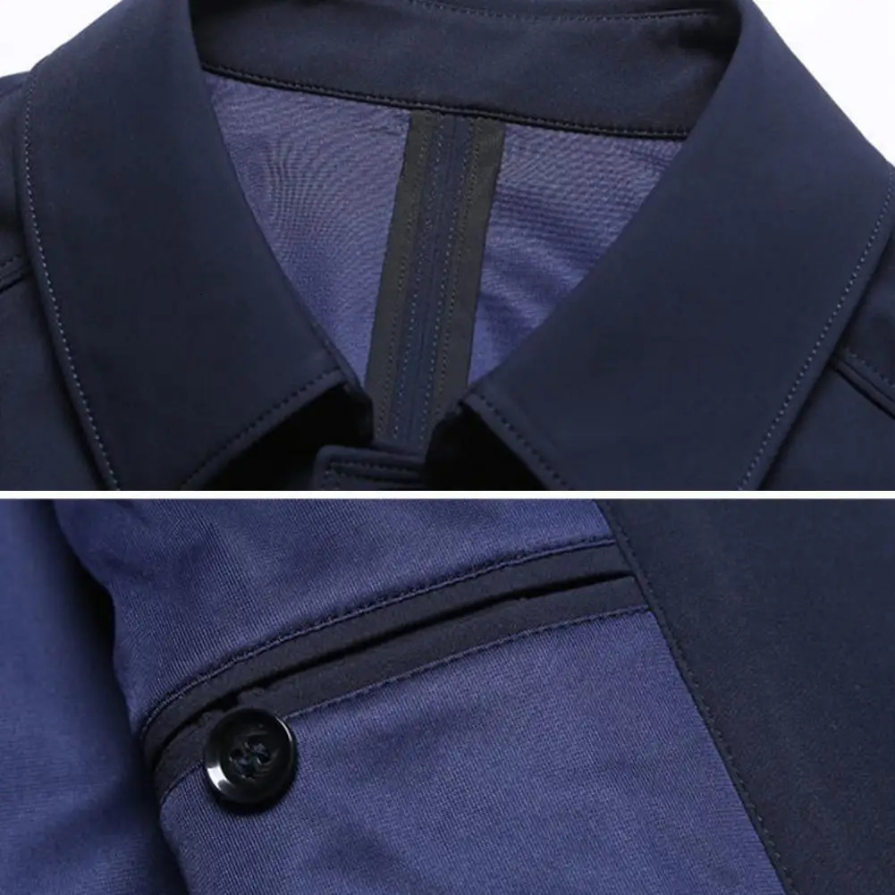 Spring Autumn Men Jacket Lapel Long Sleeve Zipper Placket Male Coat Solid Color Casual Jacket With Pockets Mens Clothing 250619