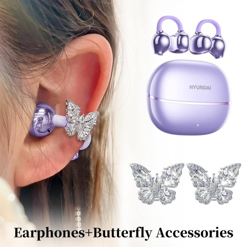 HYUNDAI EarclipC7 Clip-on Design Wireless Earphones Comfortable Wearing & IPX5 Waterproof Sports Earbuds for Work Fitness