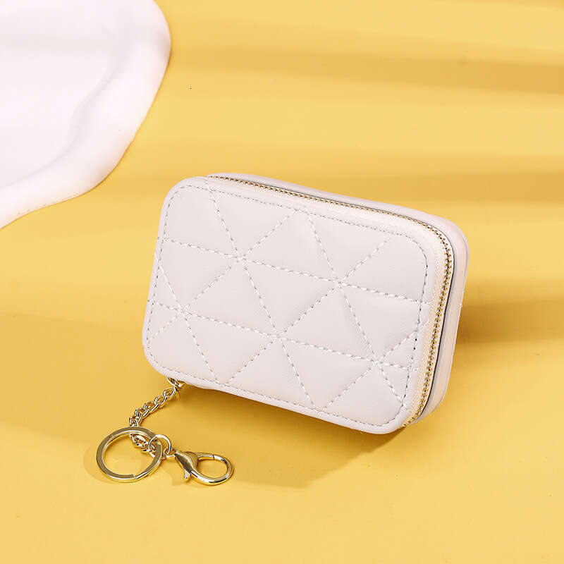 New Style Mirror Lipstick Mini Quilted Exquisite Portable Keychain Makeup Small Bag Coin Purse