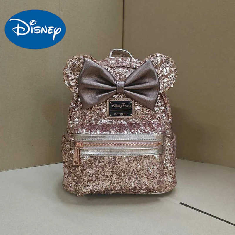 DISNEY Original Disney Minnie Mickey Mini Backpack Elementary School Backpack Girl Shoulder Bag Outdoor Leisure Bag Girl Birthday Gift W250620