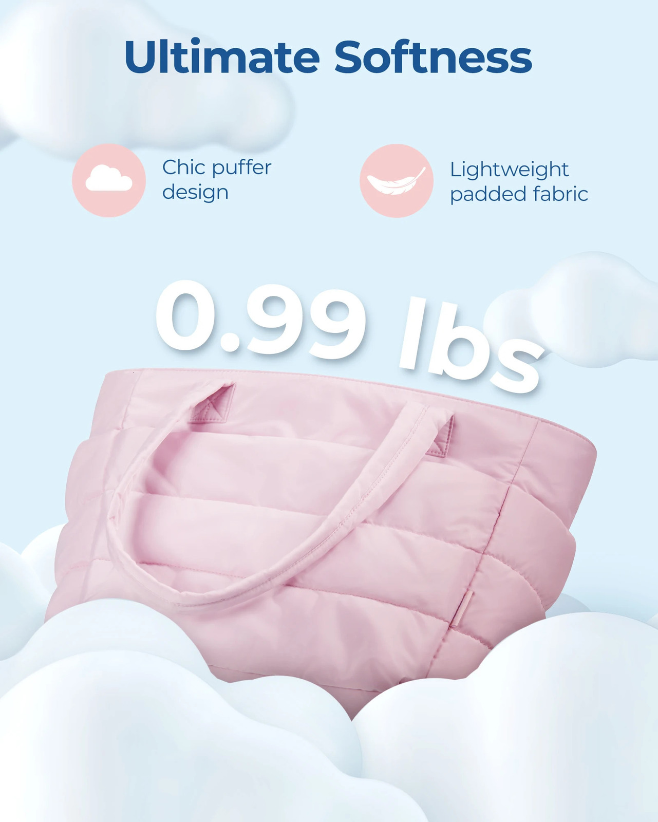 BAGSMART Womens Bag Solid Color Tote Commuting College Padded Shoulder Leisure Simple Female Handbags for Travel 250612