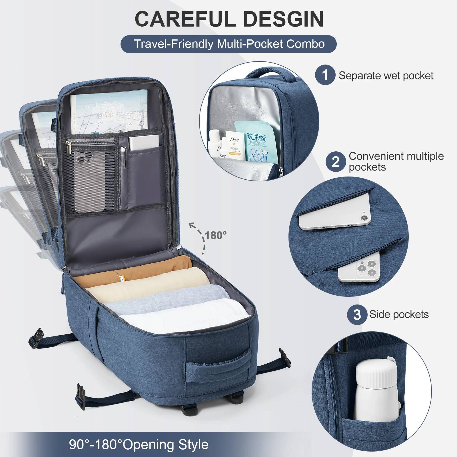 DHGM DHGM Travel Short Distance Airplane Ryanair Cabin 40x20x25 Backpack Women Men leisure School Laptop Bag Carry on Lage
