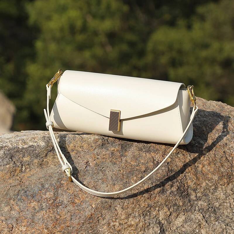 DHGM Hifashion Elegant Genuine Leather Underarm Shoulder Bags For Women 2025 Designer Crossbody Purses Square Ladies Handbags