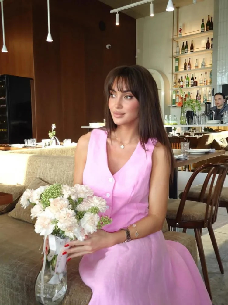 Women Vest Skirt Suit Solid V-neck Single Breasted Sleeveless Short Top Wide Leg Skirts Female Elegant Summer Lady Beach Wears 250619