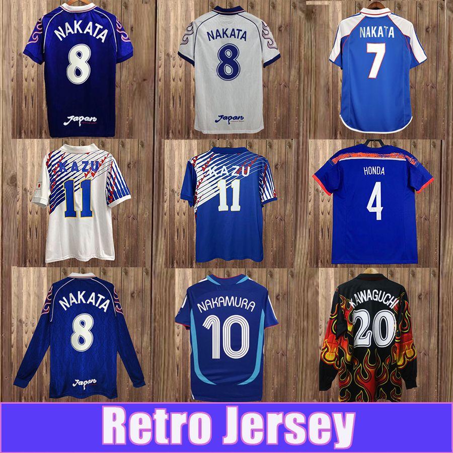 1998 2006 Japan NAKATA Retro Mens Soccer Jerseys National Team NAKAMURA OGURO KAWAGUCHI Home Away Long Sleeves Vintage Football Shirts Uniforms