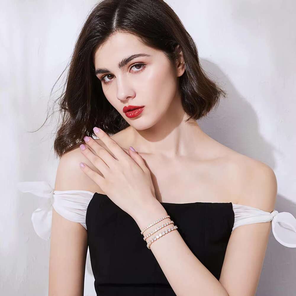 14K Gold Plated 4MM Iced Out Diamond 3A CZ Chain Men Women Jewelry Cubic Zircon Classic Tennis Bracelet