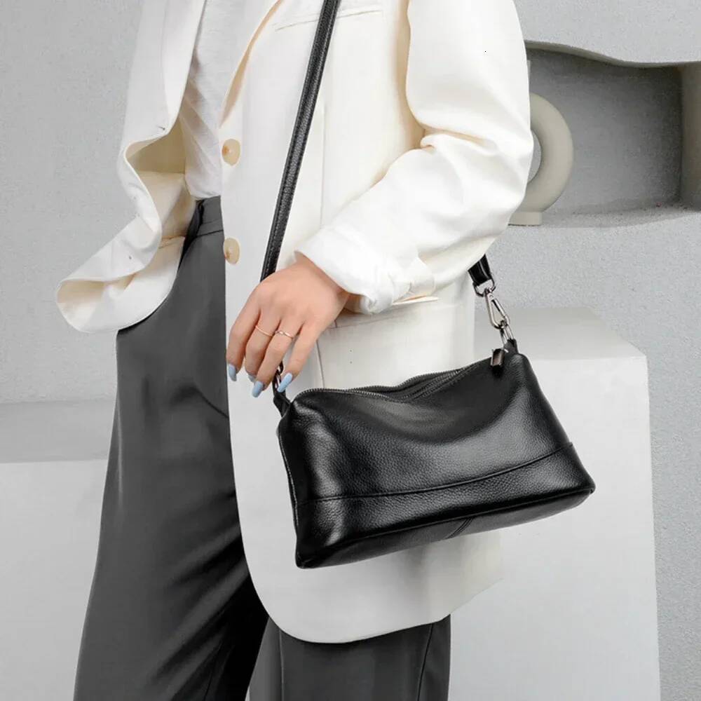 DHSM New Fashion Women Genuine Leather Handbags Women's Designer Female Shoulder Bags Brand Cowhide Ladies Messenger Bag
