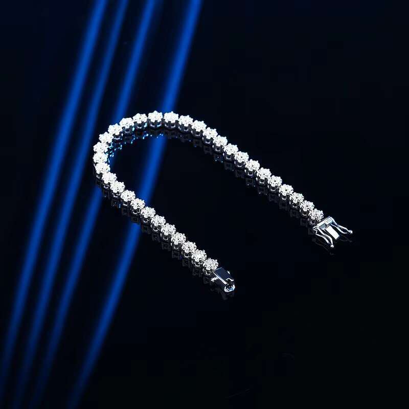 High Carbon Diamond Bracelet for Girls Ins Niche Design High-end S925 Sterling Silver Inlaid with 5A Zircon Tennis Bracelet