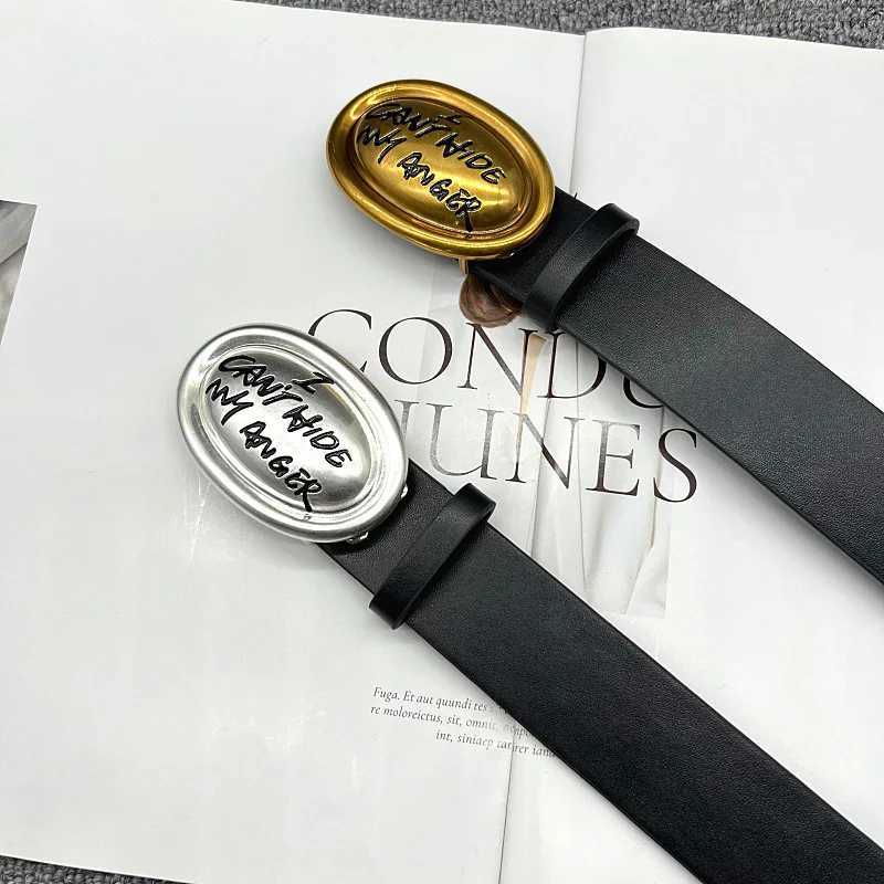 Womens Fashion Letter Buckle Genuine Leather Corset Female Cummeund Coat Waistband Dr Decoration Wide Belt XJ250620