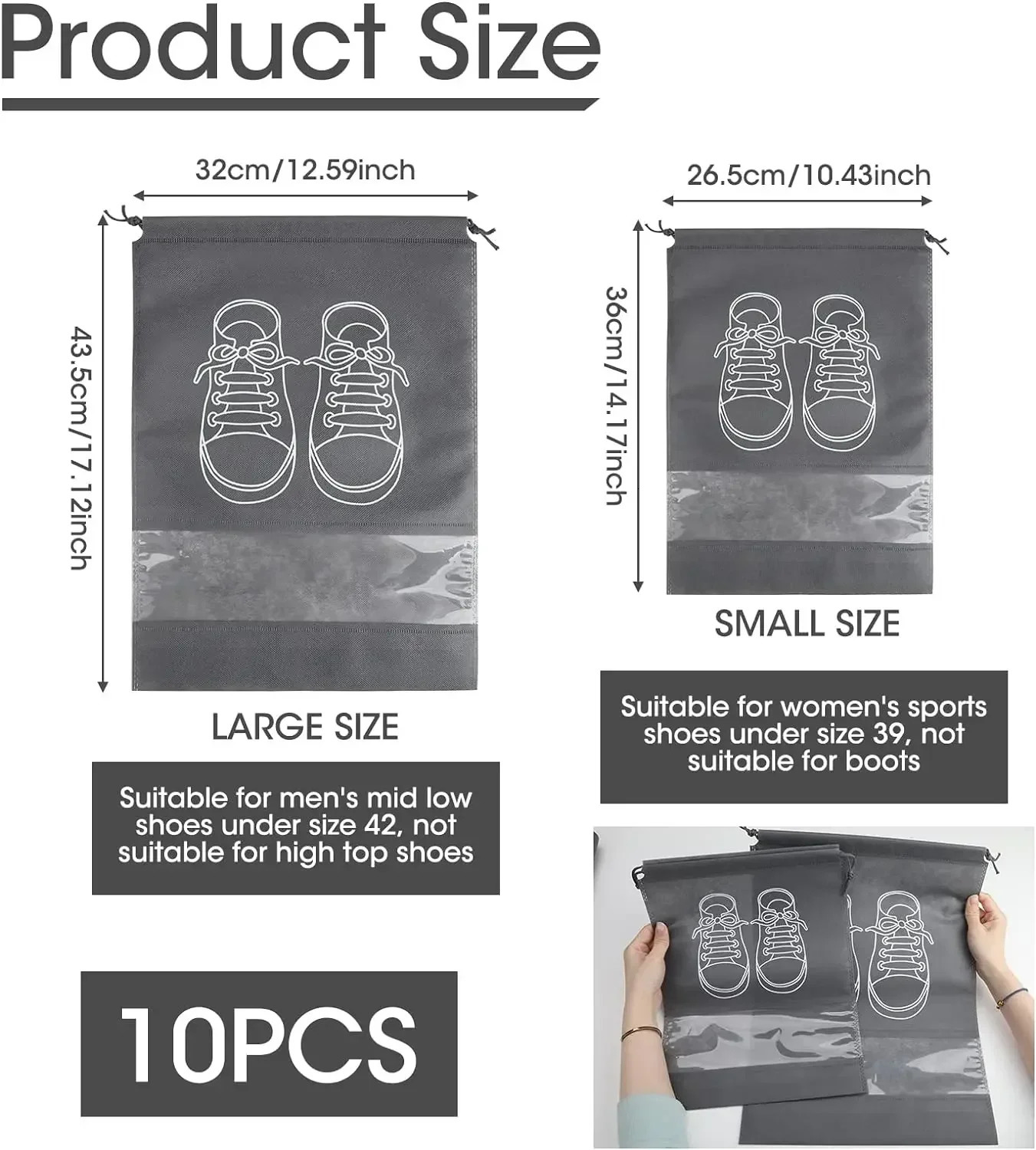 510PCS Shoes Storage Organizer Bags NonWoven Shoe Dust Portable Travel Bag Packing Pouch Organizers 250612