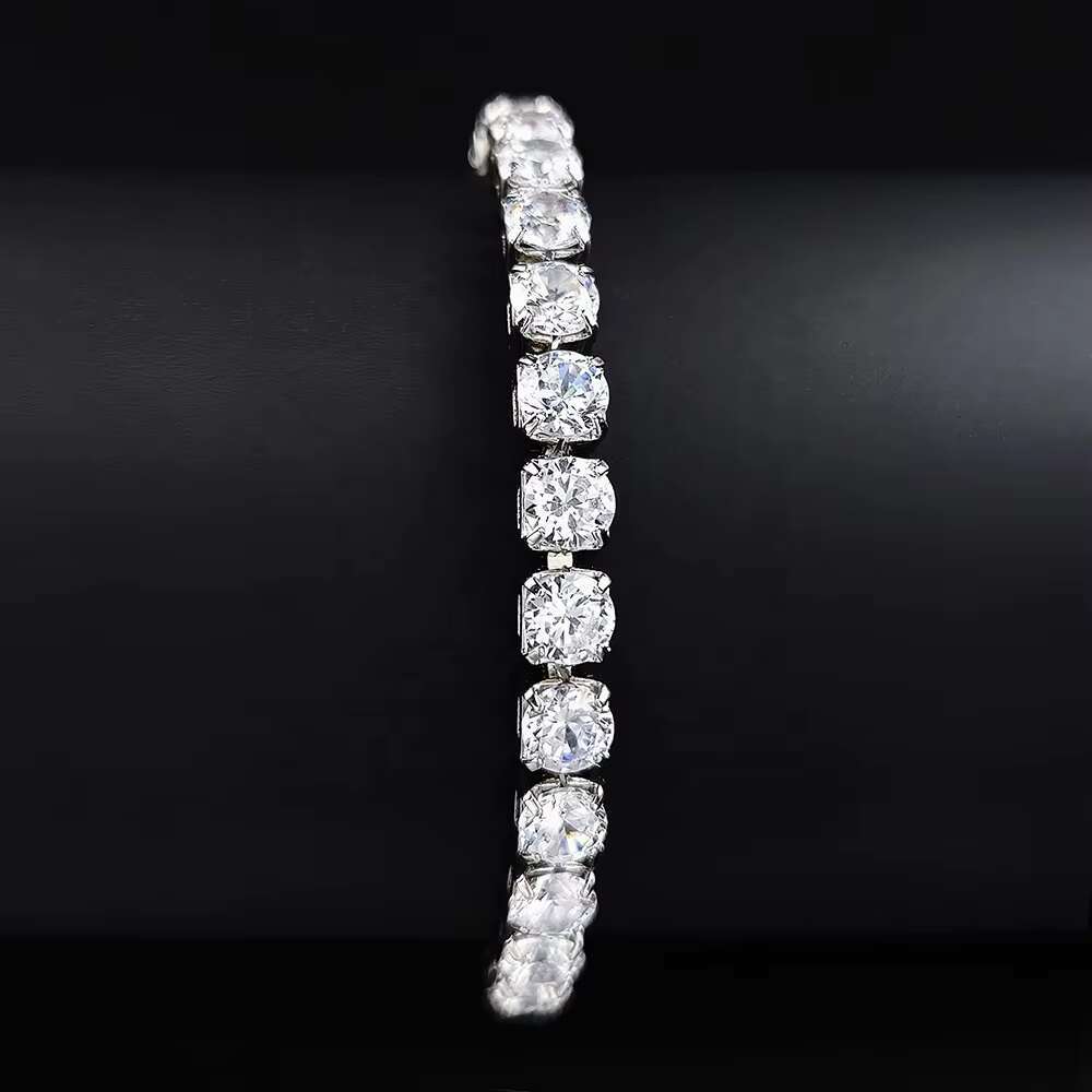 China Supplier Manufacturers Chunky Moissanite Tennis Chain Bracelet 1-Ct Colored Diamond Fine Jewelry Wedding Bracelet