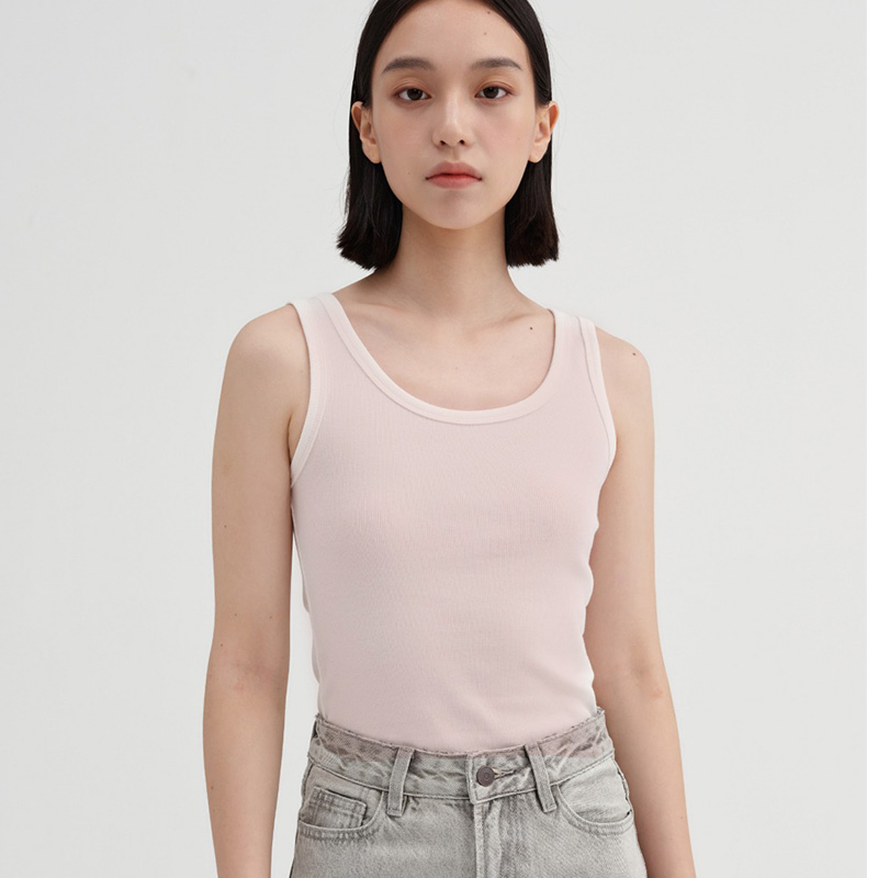 womens soft pastel pink rib knit vest chic casual layering piece