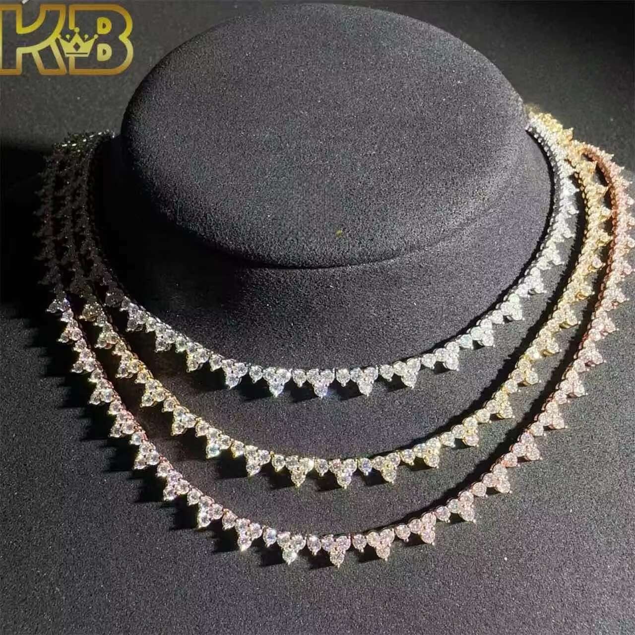 Hip Hop 925 Sterling Silver Trends Diamond Fashion Iced Out Hiphop Necklace Tennis Chain Vvs Moissanite