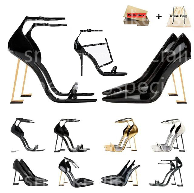 2025 with box designer heels high women stylish Dress Shoes patent leather suede womens lady sandals open Pointed toe Party Wedding Office black gold Pumps