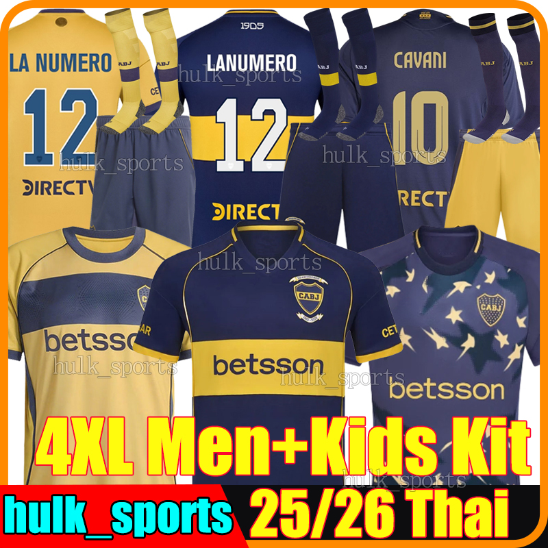 4XL 2025/26 Boca Juniors soccer jerseys M.MERENTIEL GIMENEZ ZENON PALACIOS ZEBALLOS CAVANI BATTAGLIA JANSON ADVINCULA BRAIDA football shirt Men Kids Kit Socks sets