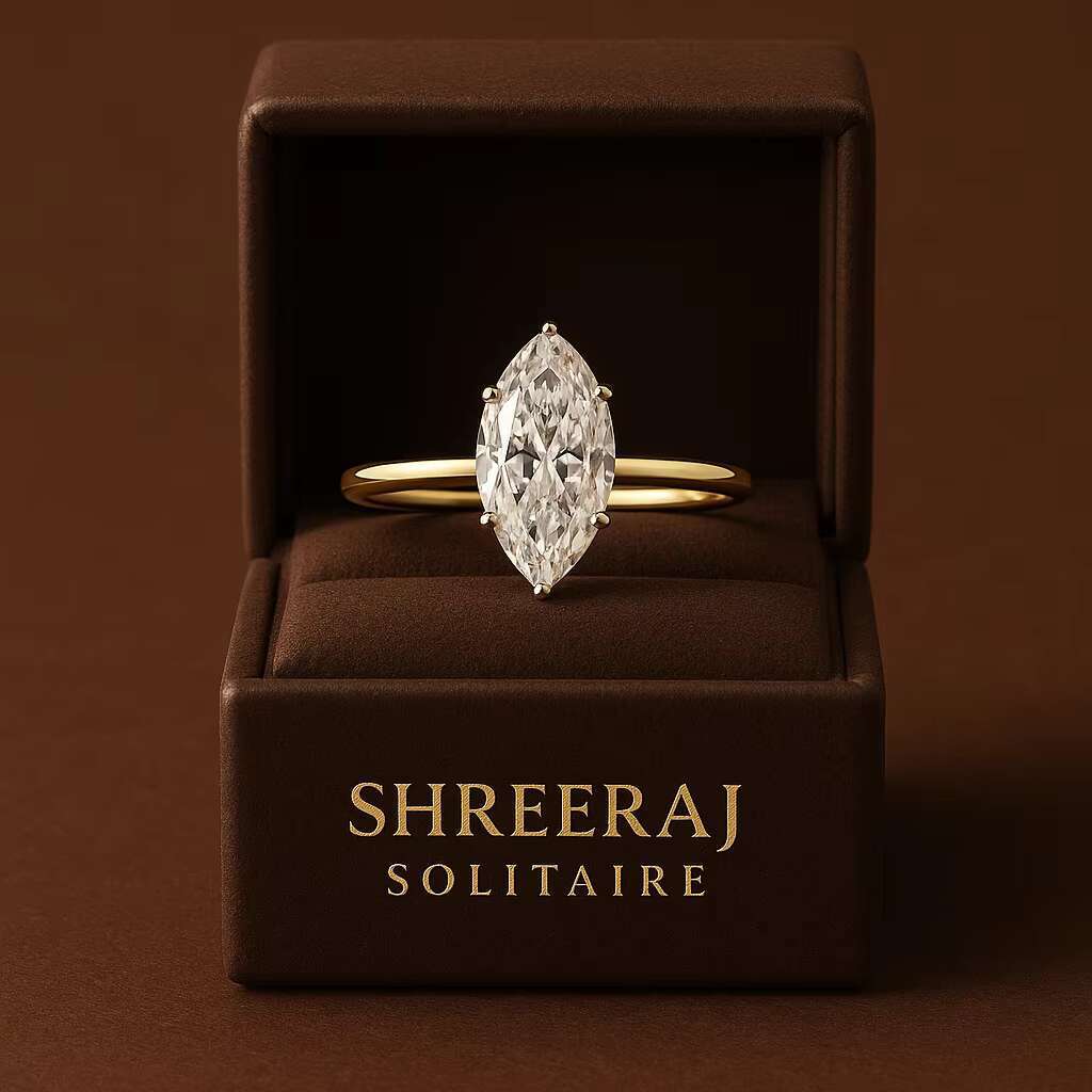 Original Marquise Cut Moissanite Engagement Ring 10k Yellow Gold Wedding Ring 0.80 Ct White Marquise Solitaire Moissanite Ring