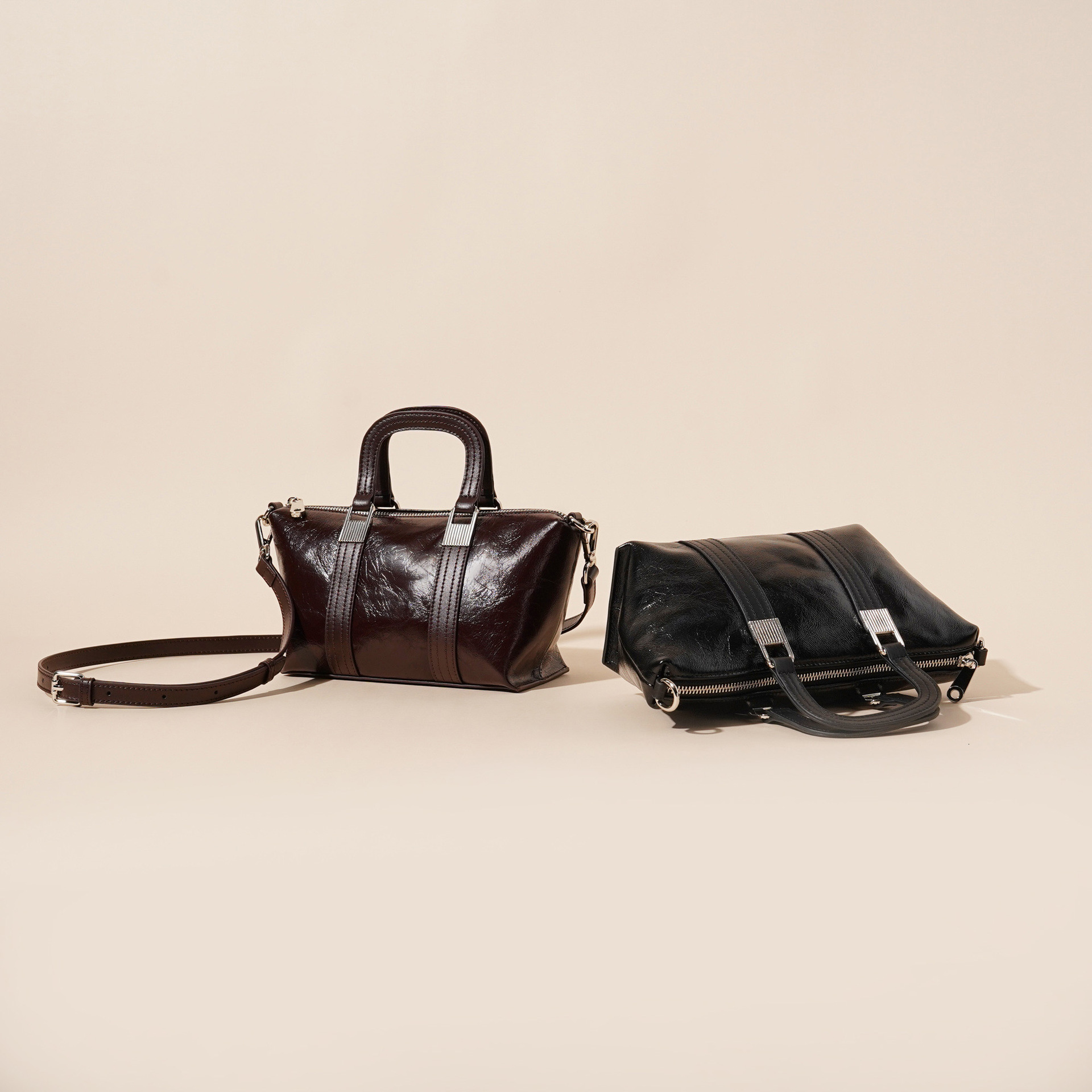 Free Shipping Genuine Leather Vintage Luxury Handbag Pillow Bag For Women Designer Bags New Fashion Patchwork Shoulder Bag Versatile Crossbody Trendy 