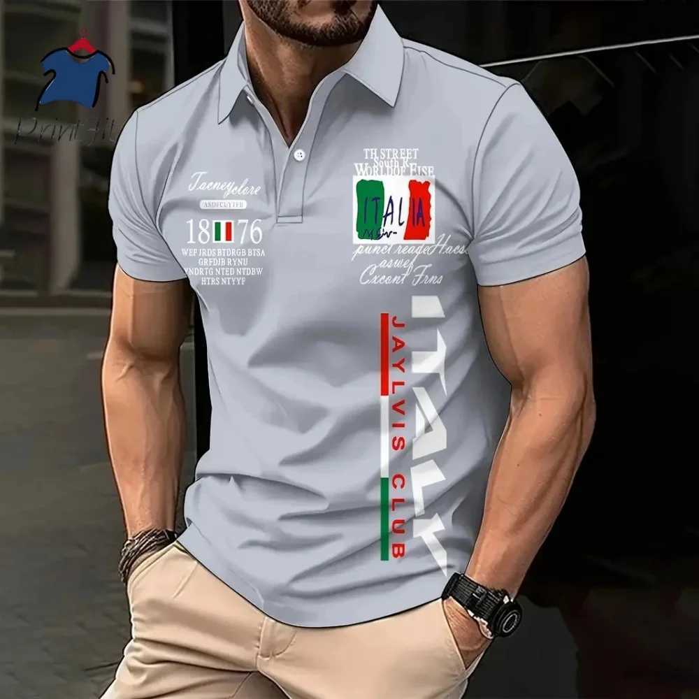 Summer New Fashion Mens Polo Shirt 3D Printed Italy Graphic Short Sleeve Casual Button-Down Tops Oversized Male Golf T-Shirt X250620