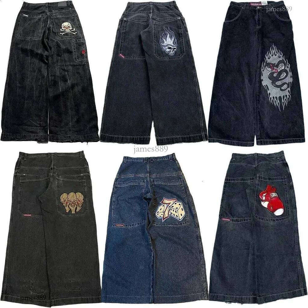 Jeans Y2K Women Baggy Jeans High Quality Embroidered Streetwear Hip Hop High Waisted Jeans Vintage Mens Wide Leg Pants 240819
