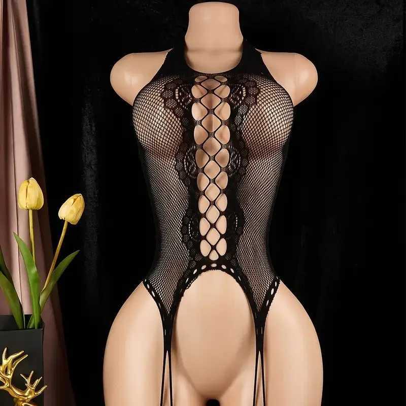 Women Sexy Mesh Fishnet Bodystockings Erotic Lingerie Plus Perspective Crotchless Teddies Bodysuits Female Sexy Underwear W250724