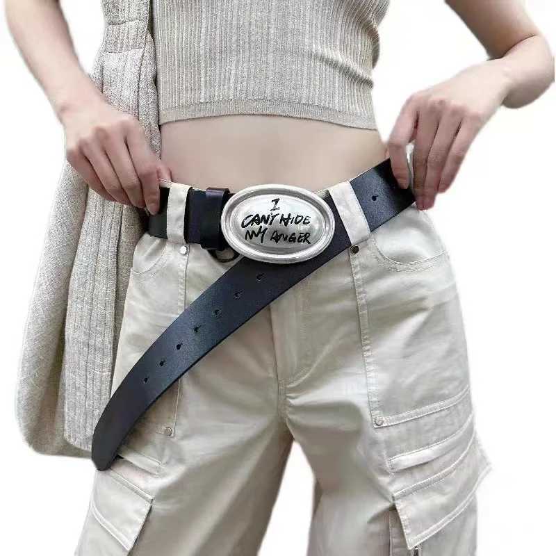 Womens Fashion Letter Buckle Genuine Leather Corset Female Cummeund Coat Waistband Dr Decoration Wide Belt XJ250620