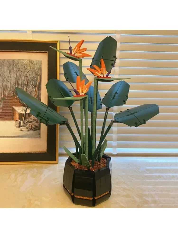 1173PCS 10289 Bird Paradise Bouquet Rose Building Block Bricks Toys for Children DIY Potted Holiday Girlfriend Birthday Gift L250616