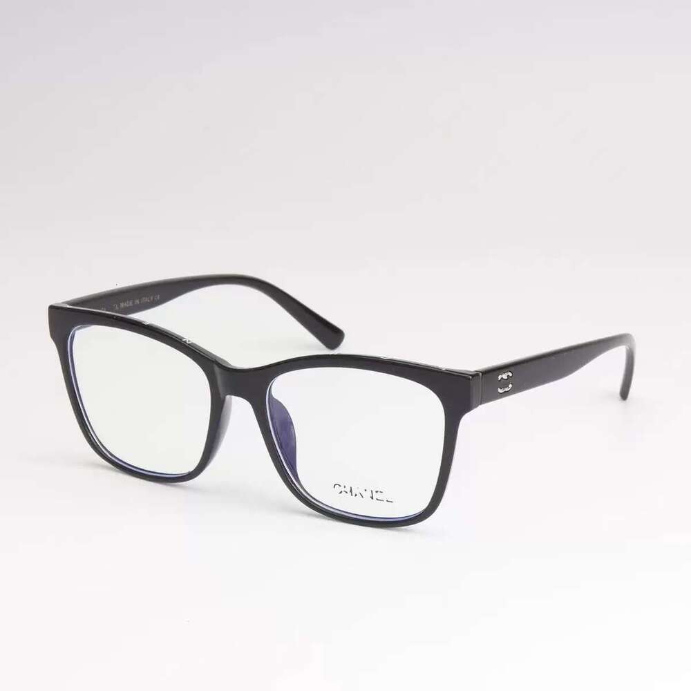 CH3392 Black Square Plain for Women Outdoor Street Shooting Non-Prescription Anti-Blue Light Myopia Glasses Frame