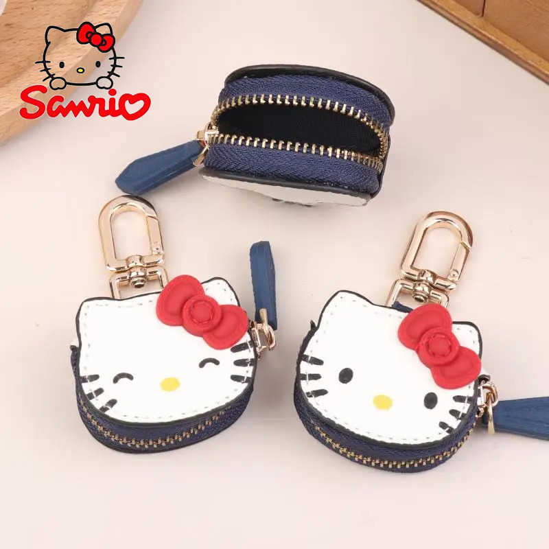 Sanrio Japanese Leather Bow Hello Kitty Keychain Cute Kawaii Charm Hello Kitty Bag Pendant Accessories Birthday Giftw250620