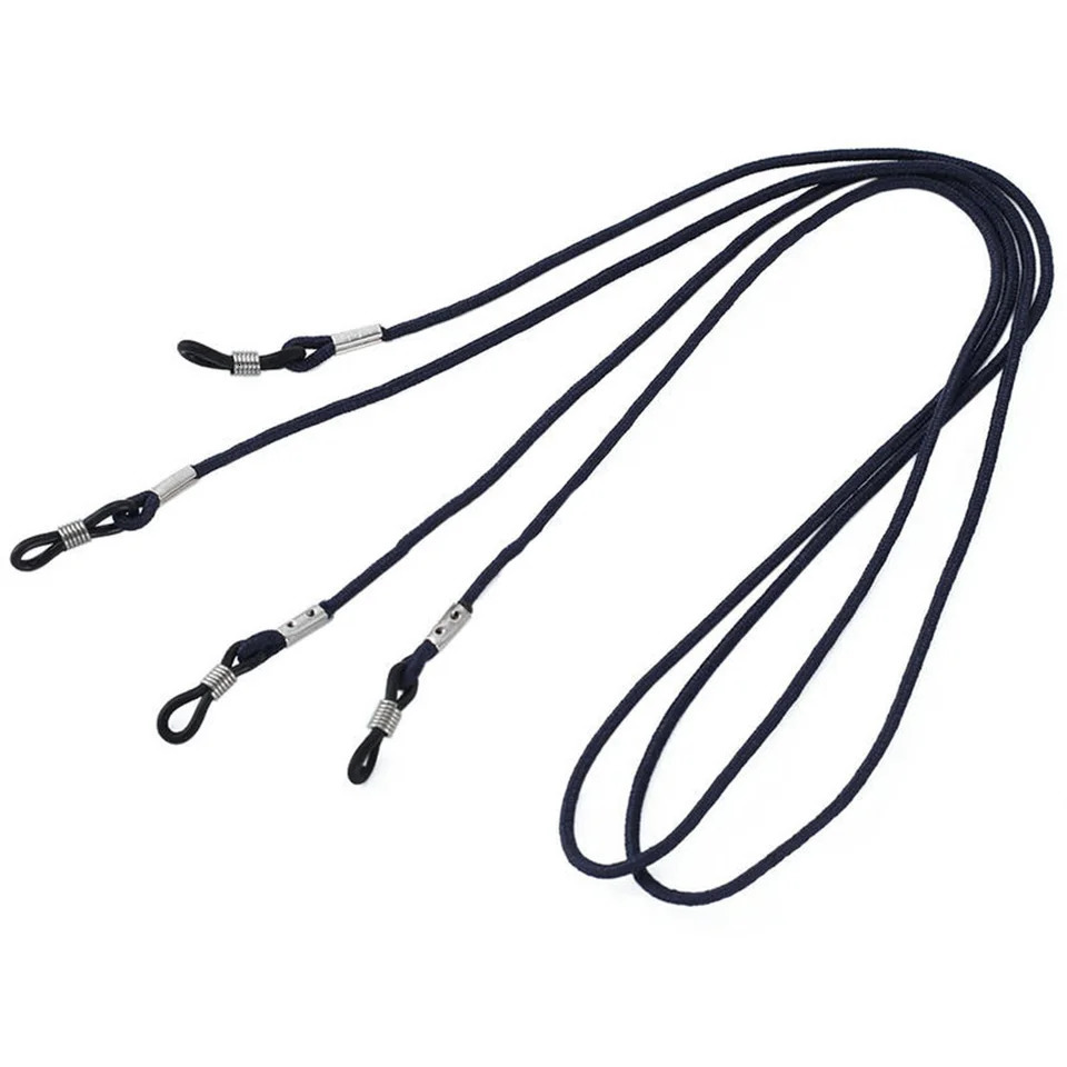 KLASSNUM 2Pcs Black Rope Glasses Strap Soft Neck Cord String Retainer Lanyard Sunglasses Eyeglasses Adjustable AntiSlip Chain 250612