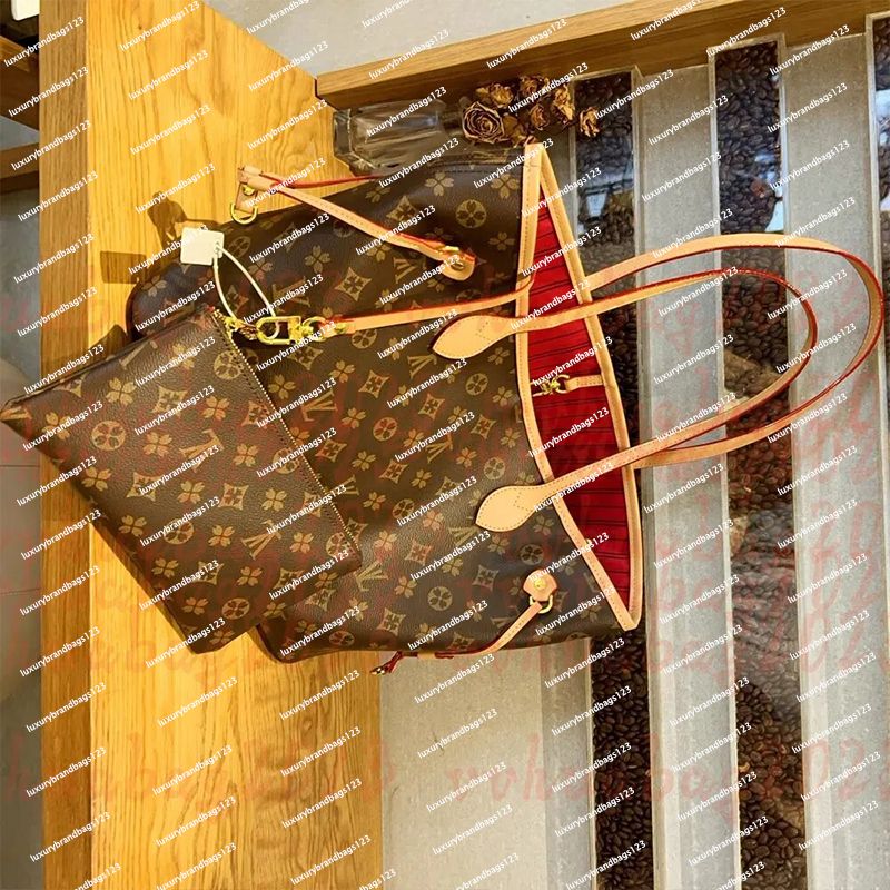 High quality Evening Fashion Bags Classic neverfulss MM GM bag designer pochette handbags leather Women totes with zipped pouch crossbody shoulder bag purse wallet