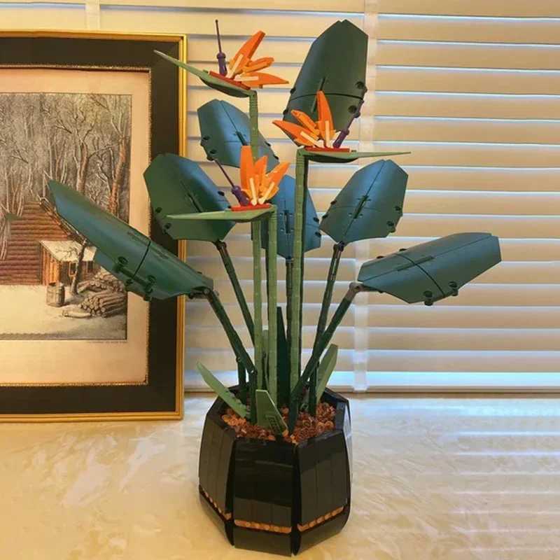 1173PCS 10289 Bird Paradise Bouquet Rose Building Block Bricks Toys for Children DIY Potted Holiday Girlfriend Birthday Gift L250616