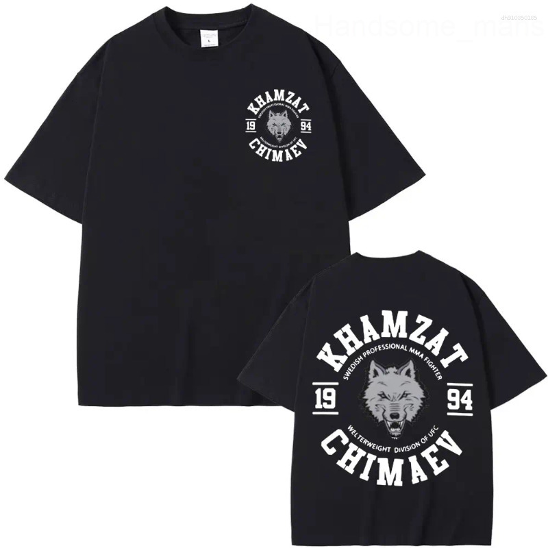 Mens T Shirts Khamzat Chimaev Fighter Print Graphic Tee Shirt Casual Cotton Short Sleeve T-shirt Fashion Vintage Oversized