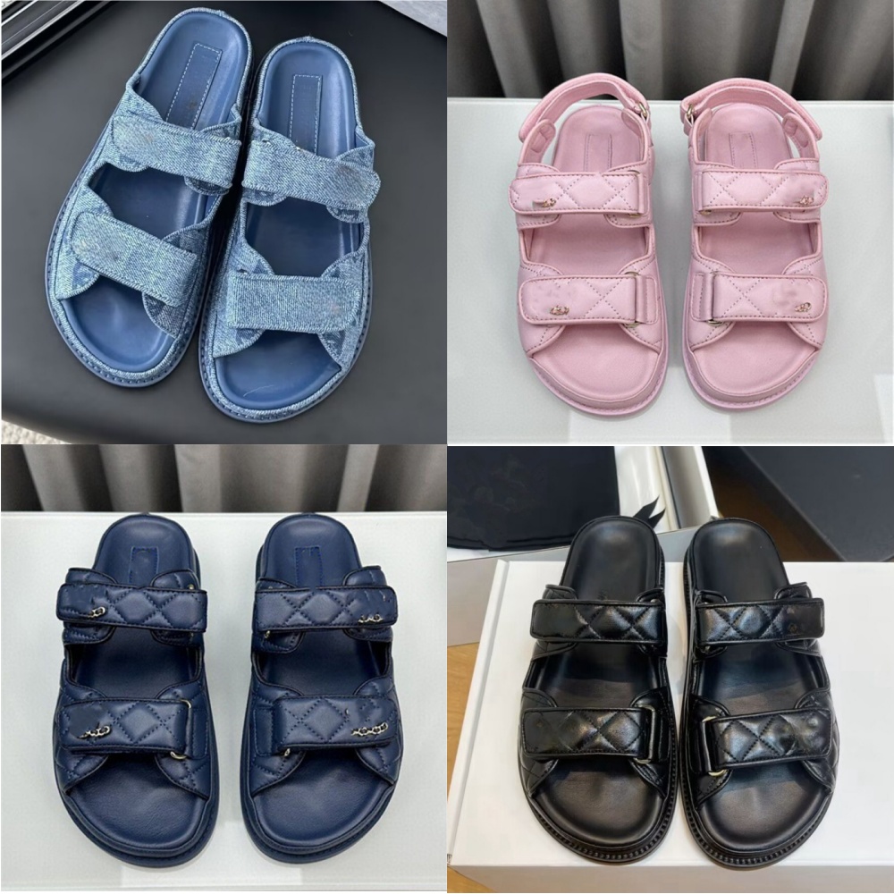 sandals designer sandals slippers slides luxury c sandals genuine leather flat black green Women front strap beach sliders designer sandals women summer shoes 35-43