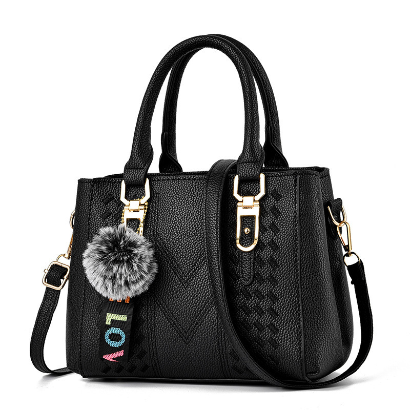 Free Shipping 2025 New Designer Bag High-end Solid Color Large Capacity Plush Pendant Women's Handbag Fashionable And High-quality Shopping Bag