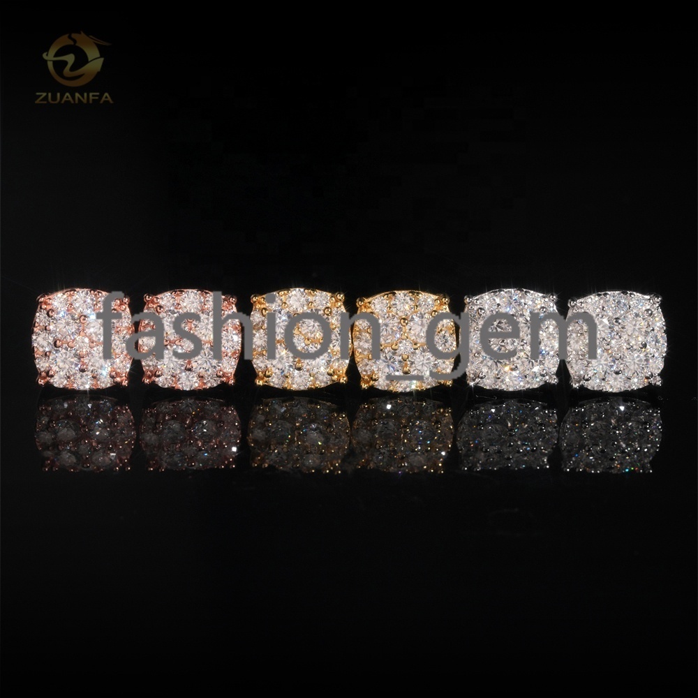 Fine Jewelry Top Quality VVS Diamond 925 Sterling Silver Rose Gold Moissanite Earrings for Men