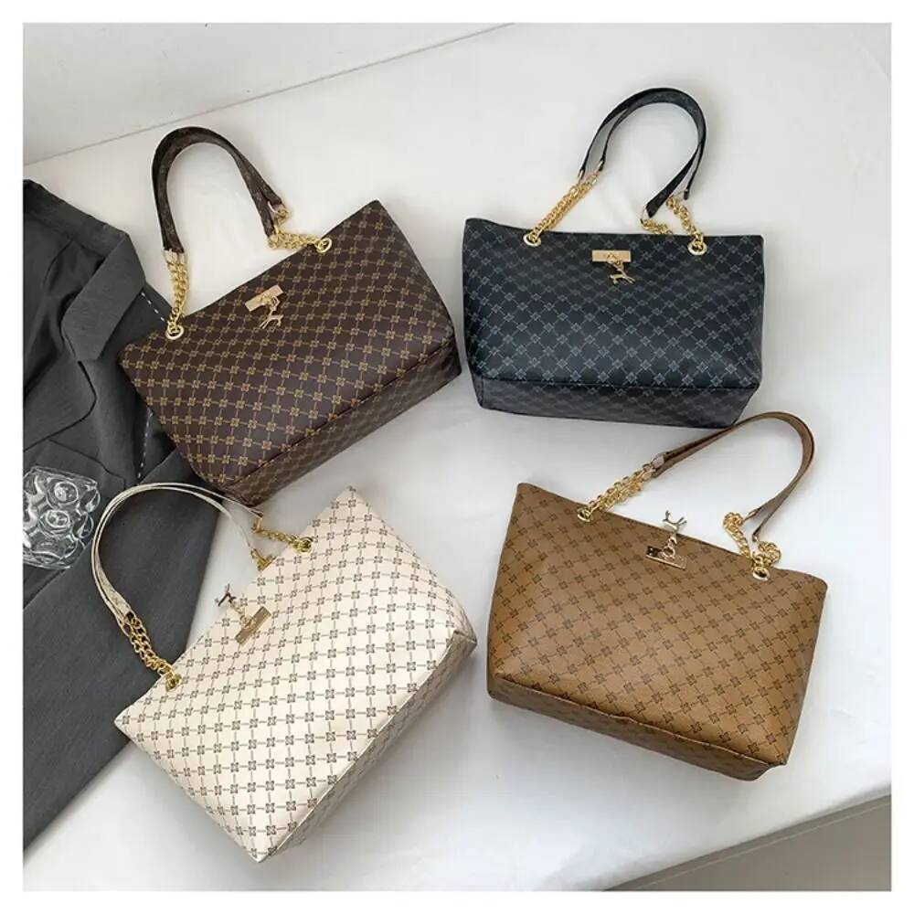 DHGM Women Design Tote Large Capacity Handbag Fashion Printing Shoulder Trendy New Shopping Bag Purse